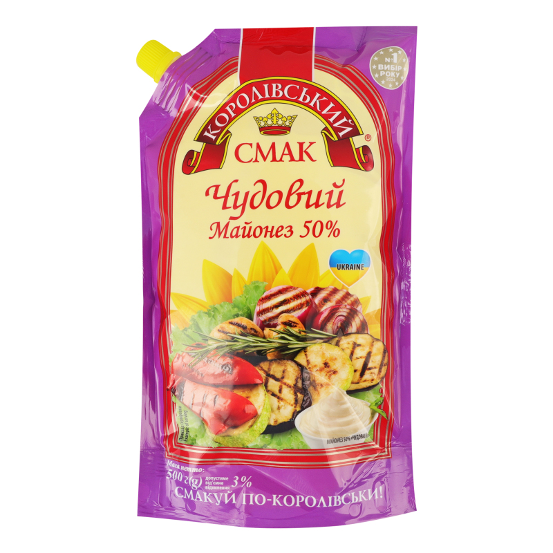 Майонез КоролівсьСмак 50% 500г Чудовий