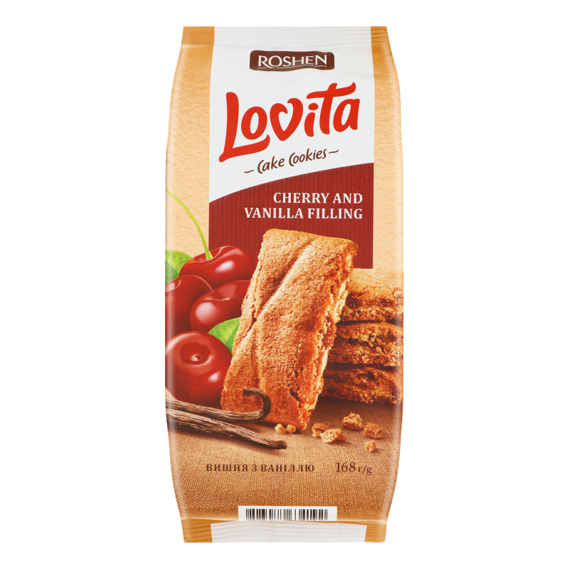 Печиво ROSHEN 168г Lovita вишня-ваніль