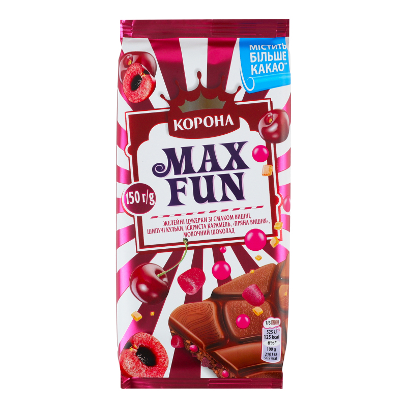 Шоколад Корона 150г Max Fun Виш марм кар