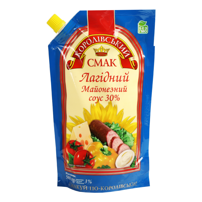 Майонез КоролівСмак 30% 500г Лагідний