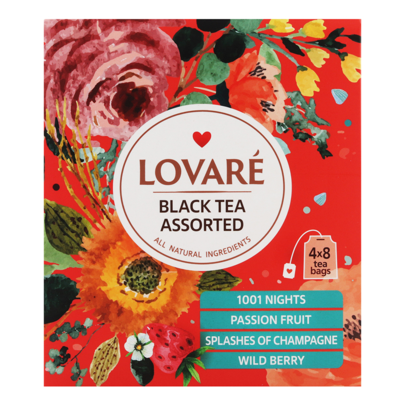 Чай Lovare 32шт*2г Асорті з фрук 4*8п