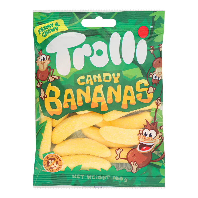 Цукерки жув Trolli 100г Банани