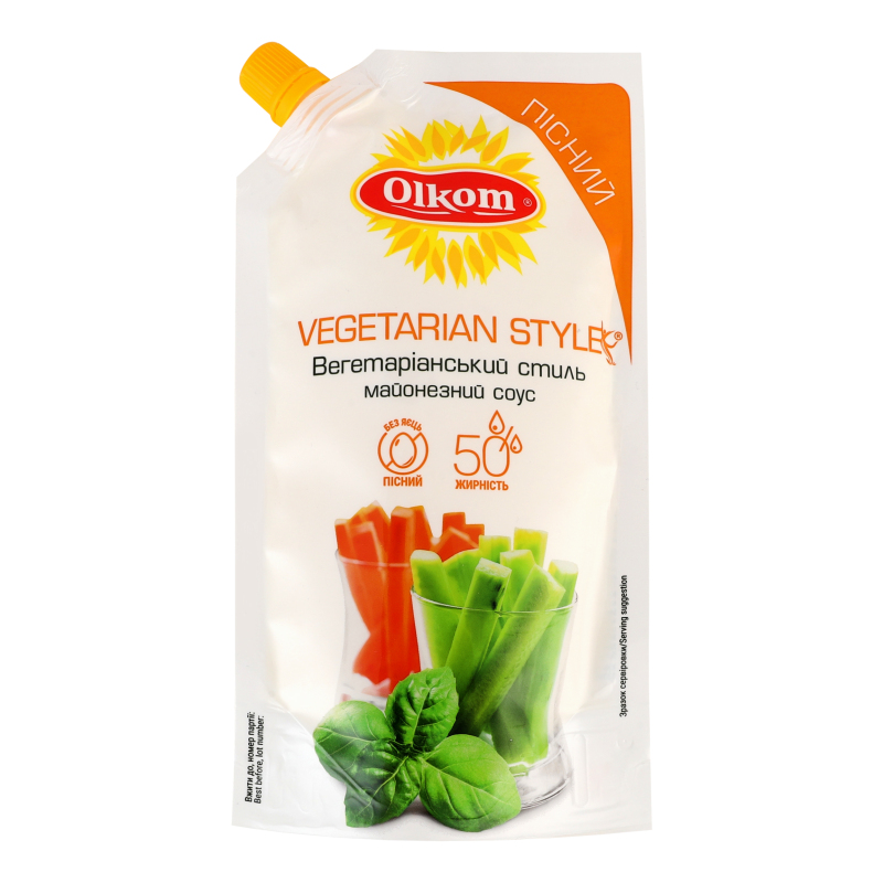 Майонезний соус Olkom 50% 295г Вегетар