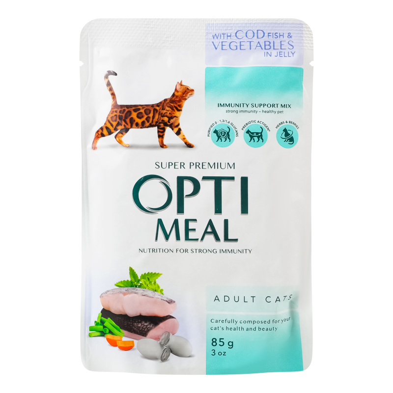 Корм Optimeal дк 85г Тріска овочі