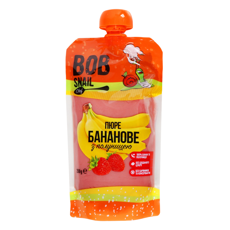 ДХ Равлик Боб Пюре 250г Банан Полуниця