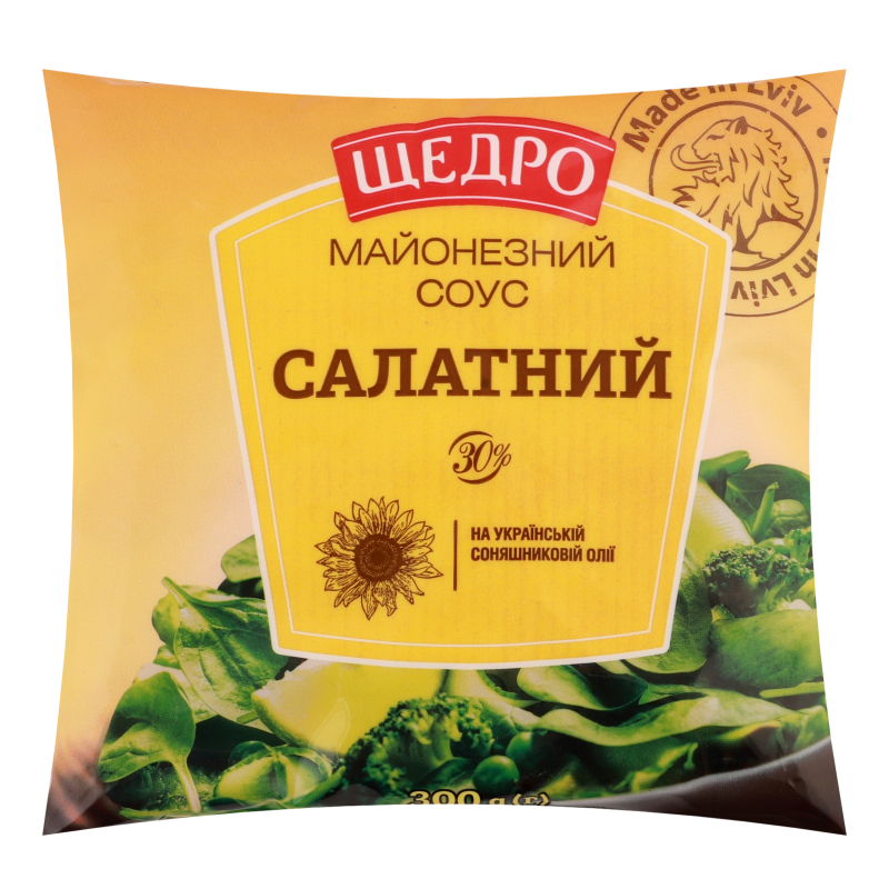 Майонезний соус Щедро 30% 300г Салатний