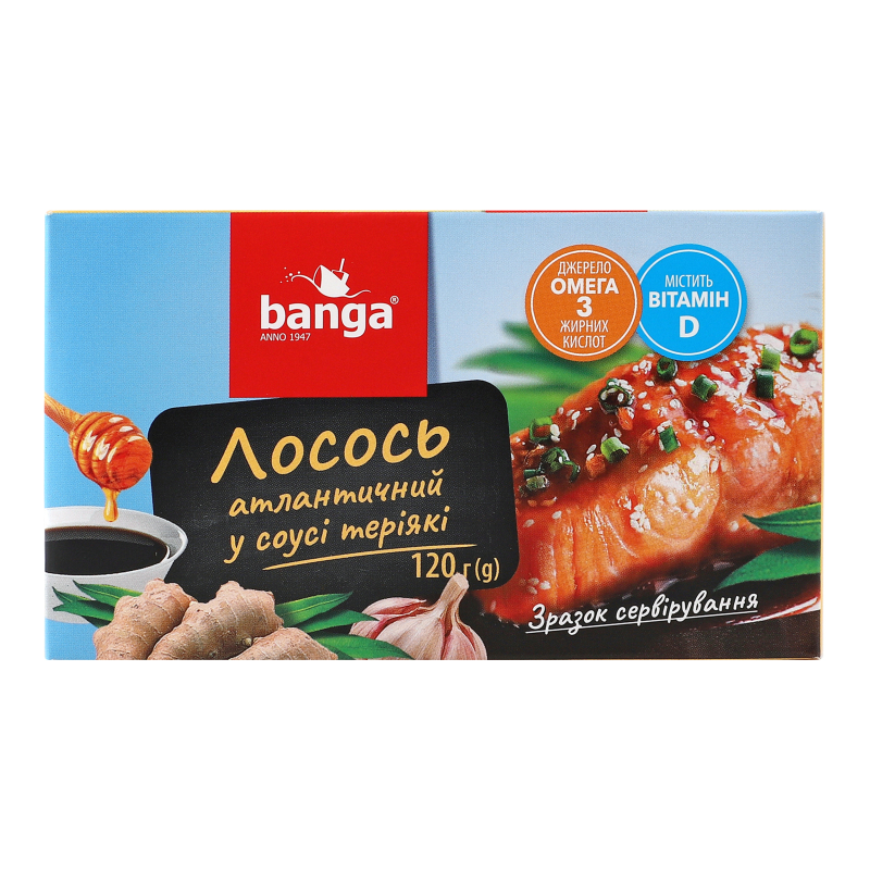 Консерва Banga 120г Лосось в/с теріякі