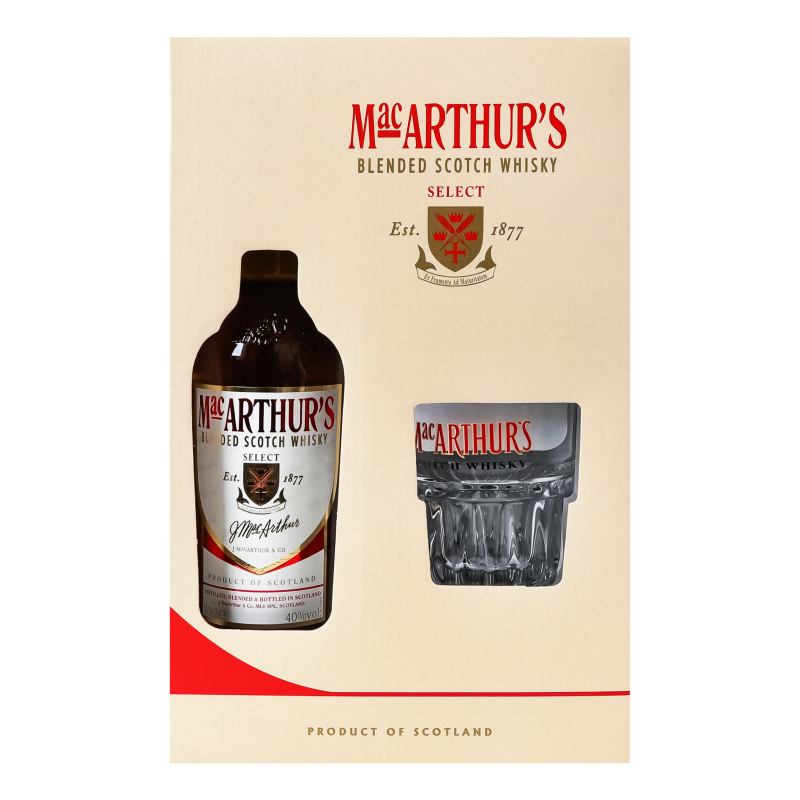 Набір Віскі МакАртурс 40% 0,7л + склянка