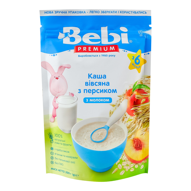 ДХ Каша Bebi Prem 200г Мол Вівс Персик
