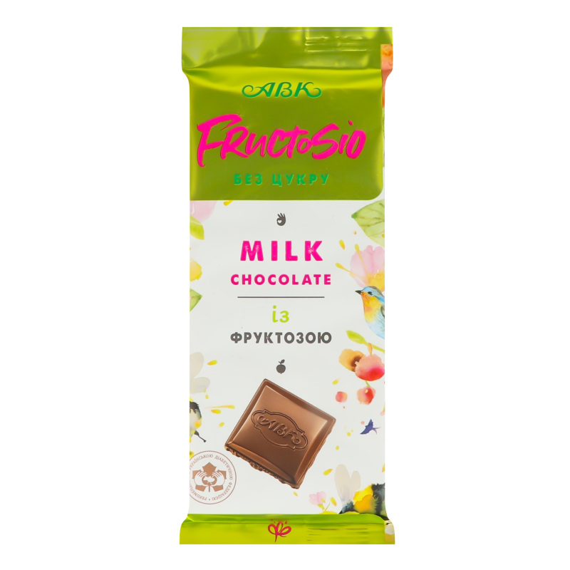 Шоколад АВК 90г Молочний без цукру