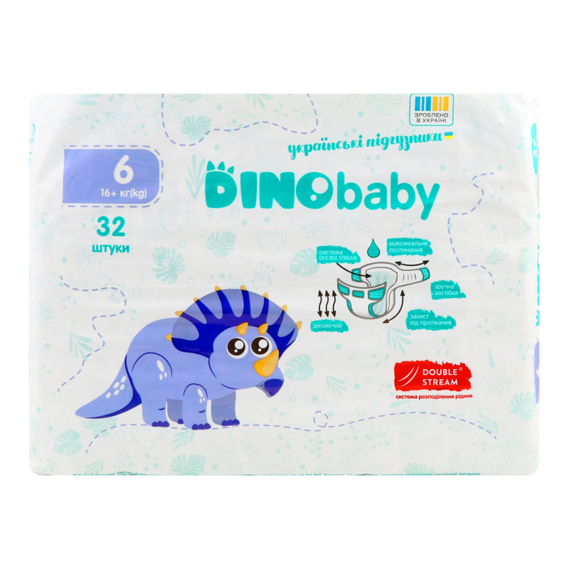 Підгузник DinoBaby 6 (16+кг) 32шт