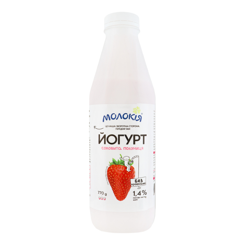 Йогурт Молокія 1,4% 770г Полуниця