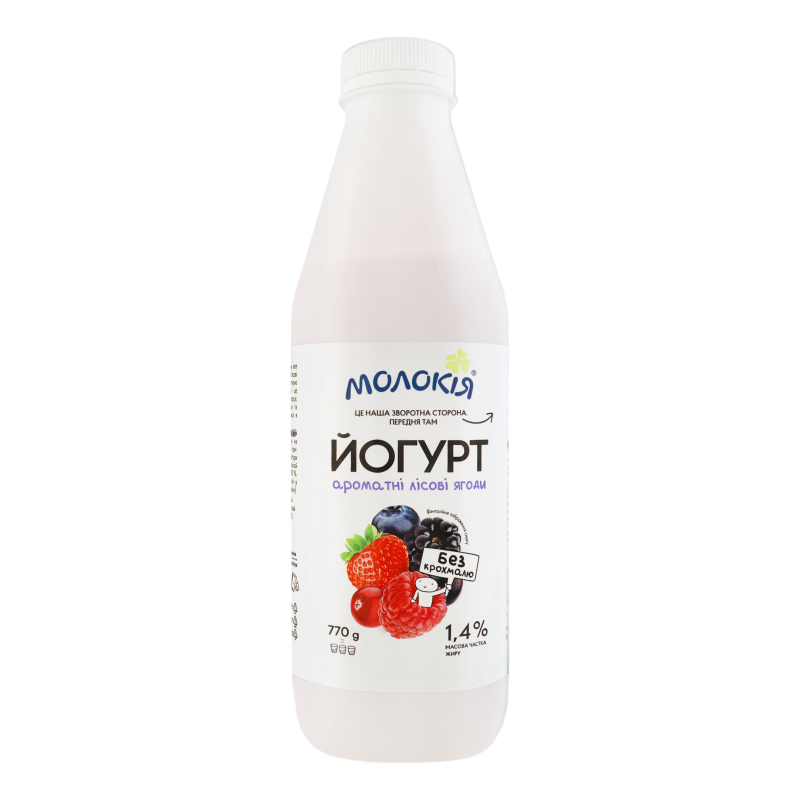 Йогурт Молокія 1,4% 770г Лісова ягода