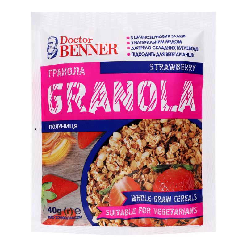 Гранола Dr Benner 40г Полуниця
