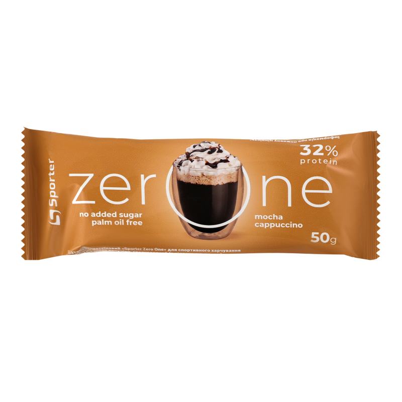 БатонSporter50гZeroOne см мокка протеїн