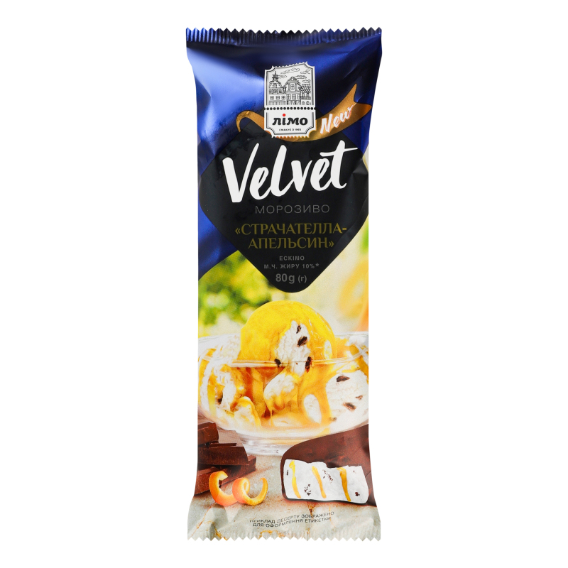 Морозиво Лімо80г Velvet страччатела-апел
