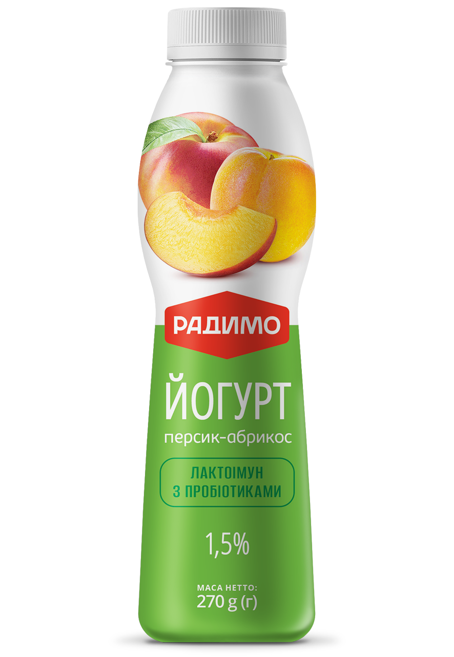 Йогурт Радимо 1,5% 270г Персик абрикос