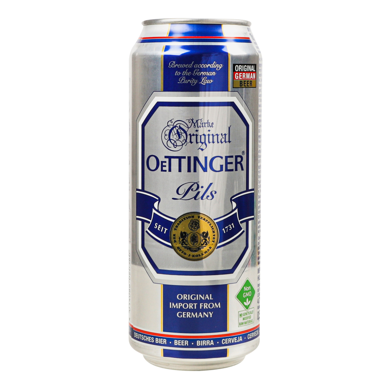 Пиво Oettinger 0,5л Pils Beer 4,7% ж/б