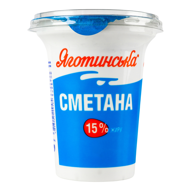 Сметана Яготинське 15% 300г ст