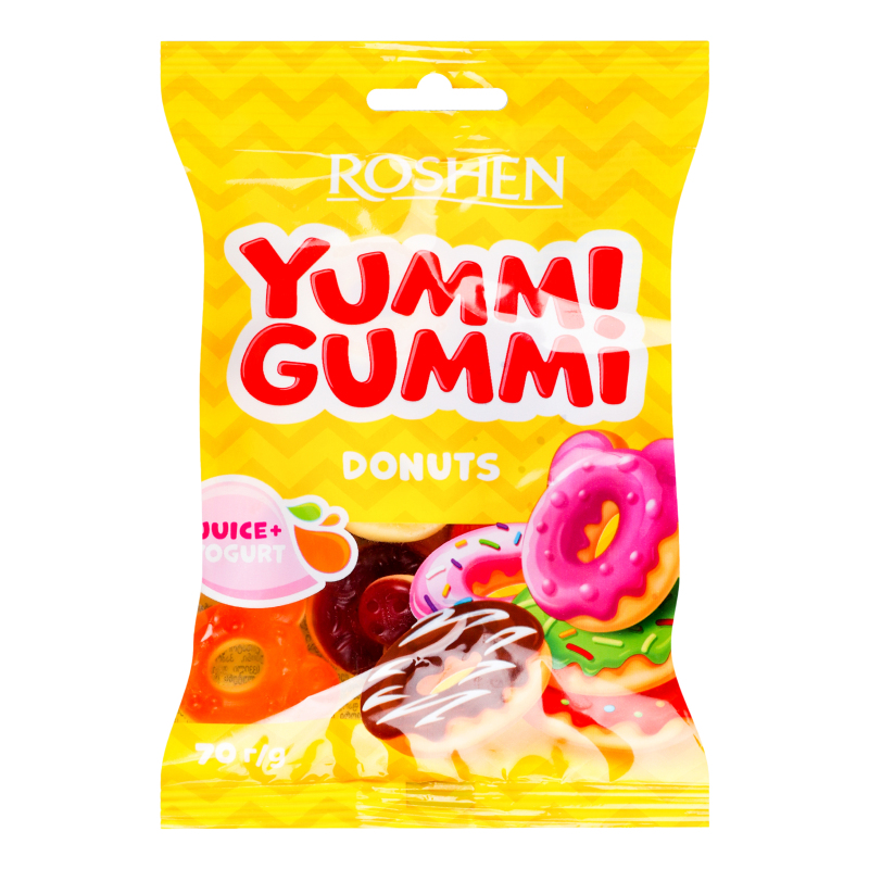 Цукерки ROSHEN 70г Yummi Gummi Donuts