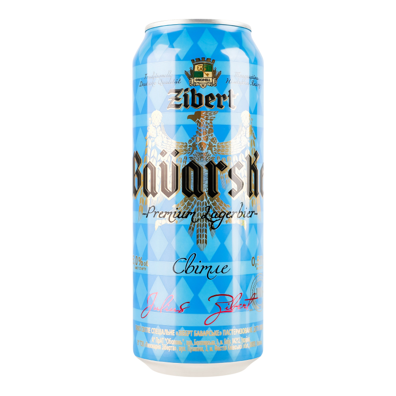 Пиво Zibert 0,5л Баварське 5% ж/б
