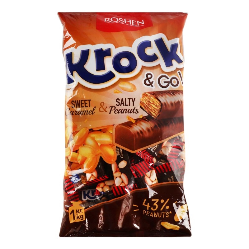 Цукерки ROSHEN Krock&Go з арахісом