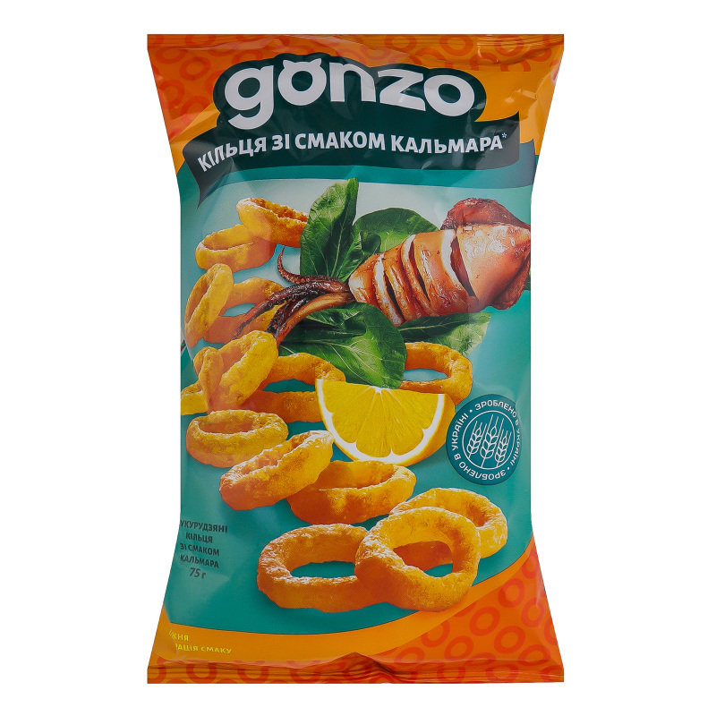 Кільця кукурудзяні Gonzo 75г Кальмар
