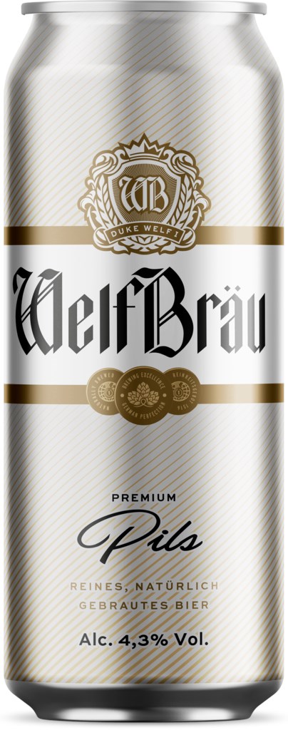 Пиво Welfbrau 0,5л Pils Premiu 4,3% ж/б