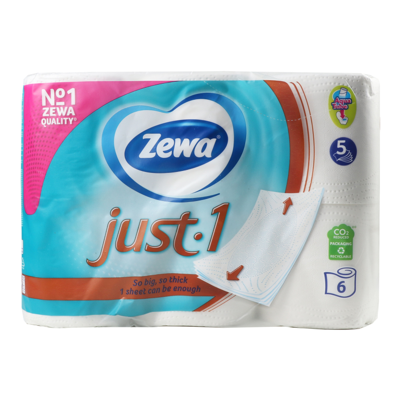 Папір туалетний Zewa Just 1 біл 5шар 6р