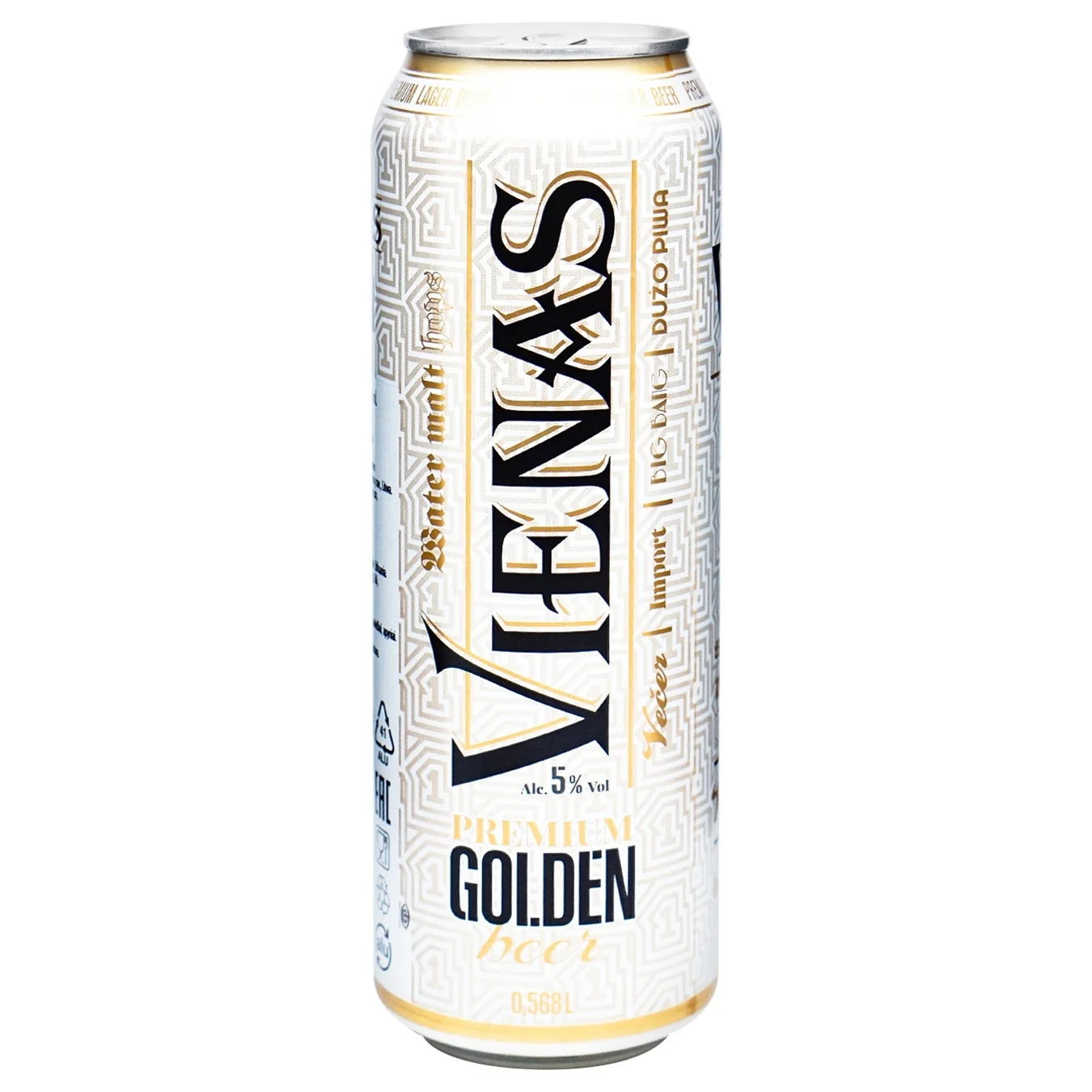 Пиво Vienas 0,568л Golden 5% ж/б