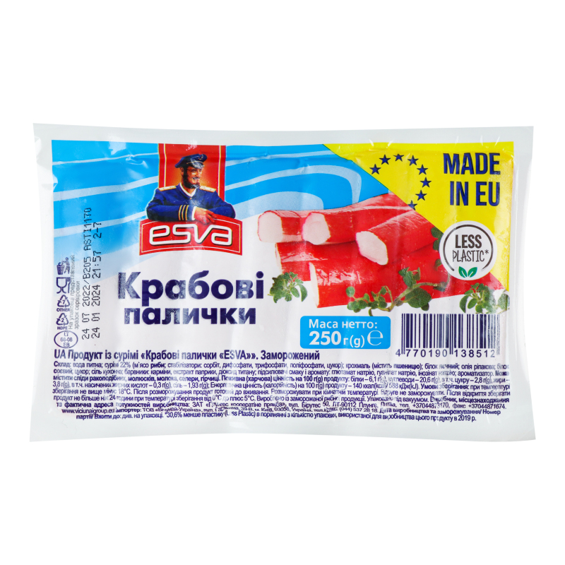 Палички крабові ESVA 250г