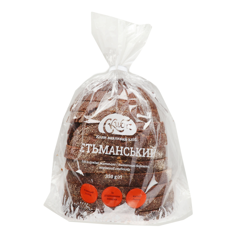 Хліб Скиба 350г Гетьманський жит-пш уп