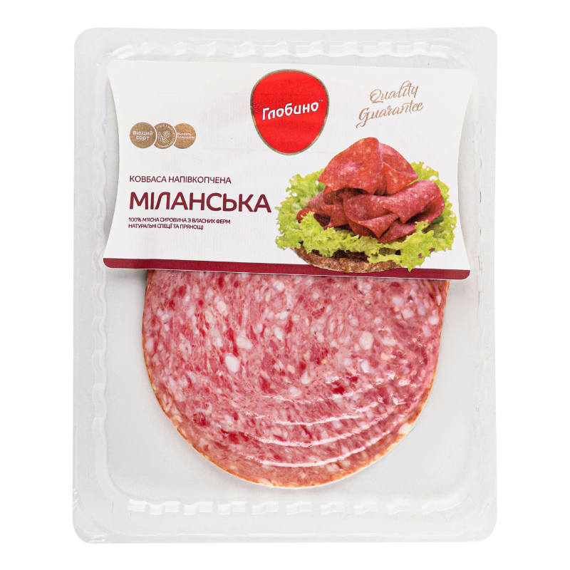 Ковбаса Глобино н/к 105г Міланська в/г