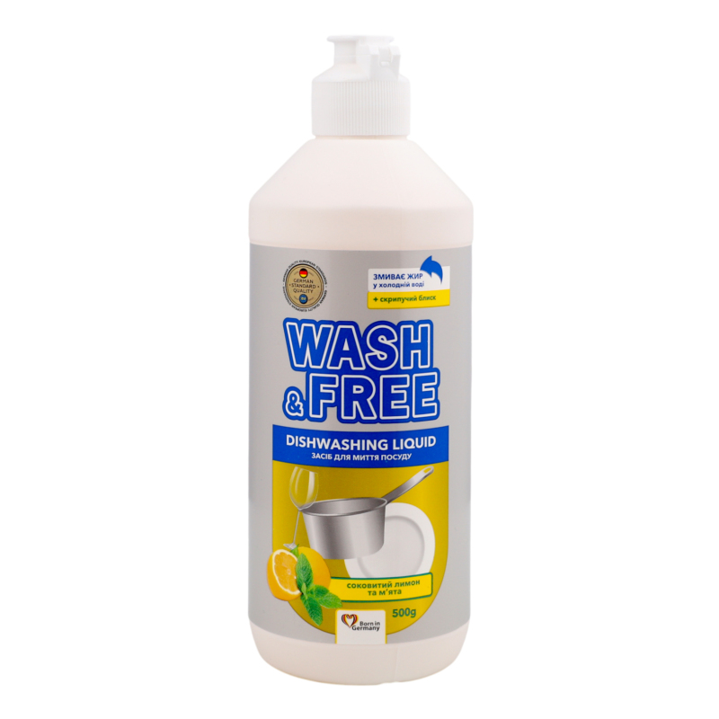 Засіб д/посуду Wash&Free 500мл ЛимонМята
