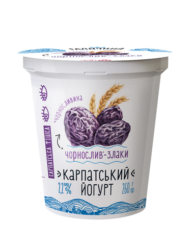 Йогурт Галичина 2,2% 260г Полун-злаки ст