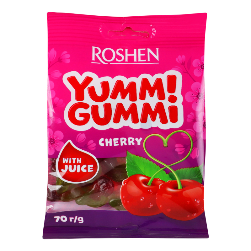 Цукерки ROSHEN 70г Yummi Gummi Cherry