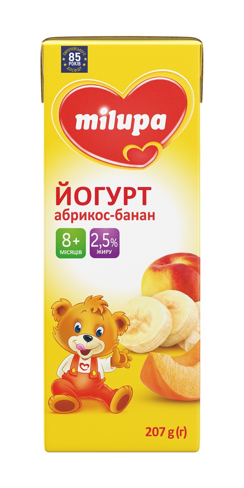 Йогурт Milupa  2,5% 207г абрикос-банан