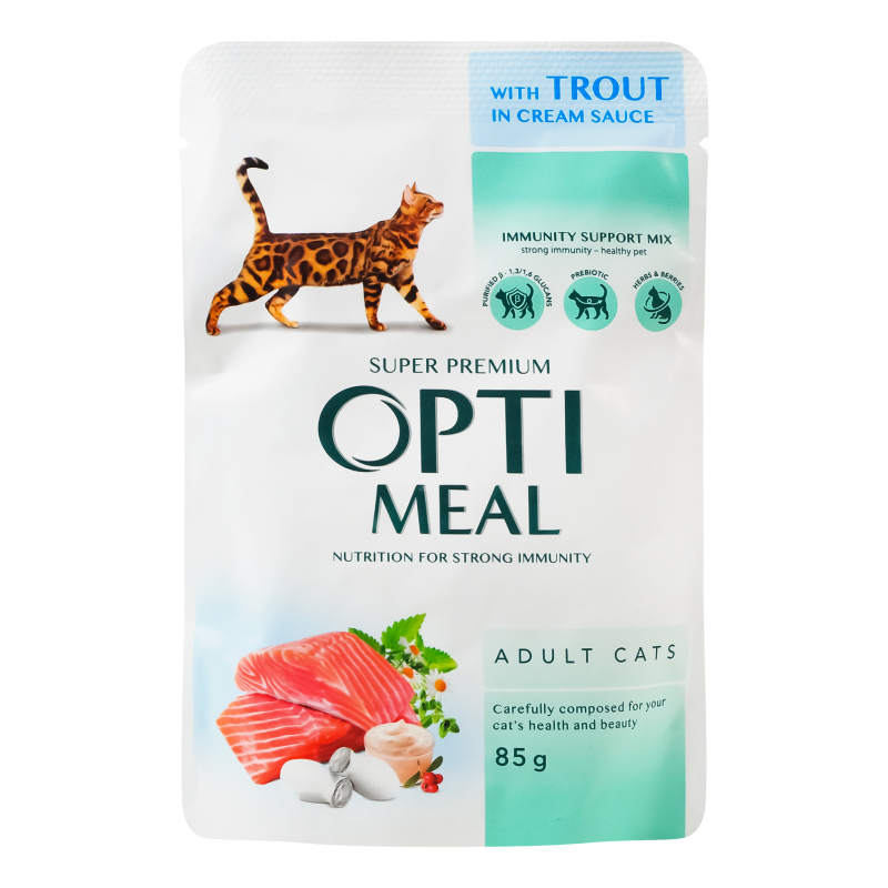Корм Opti Meal 85г дк форель соус