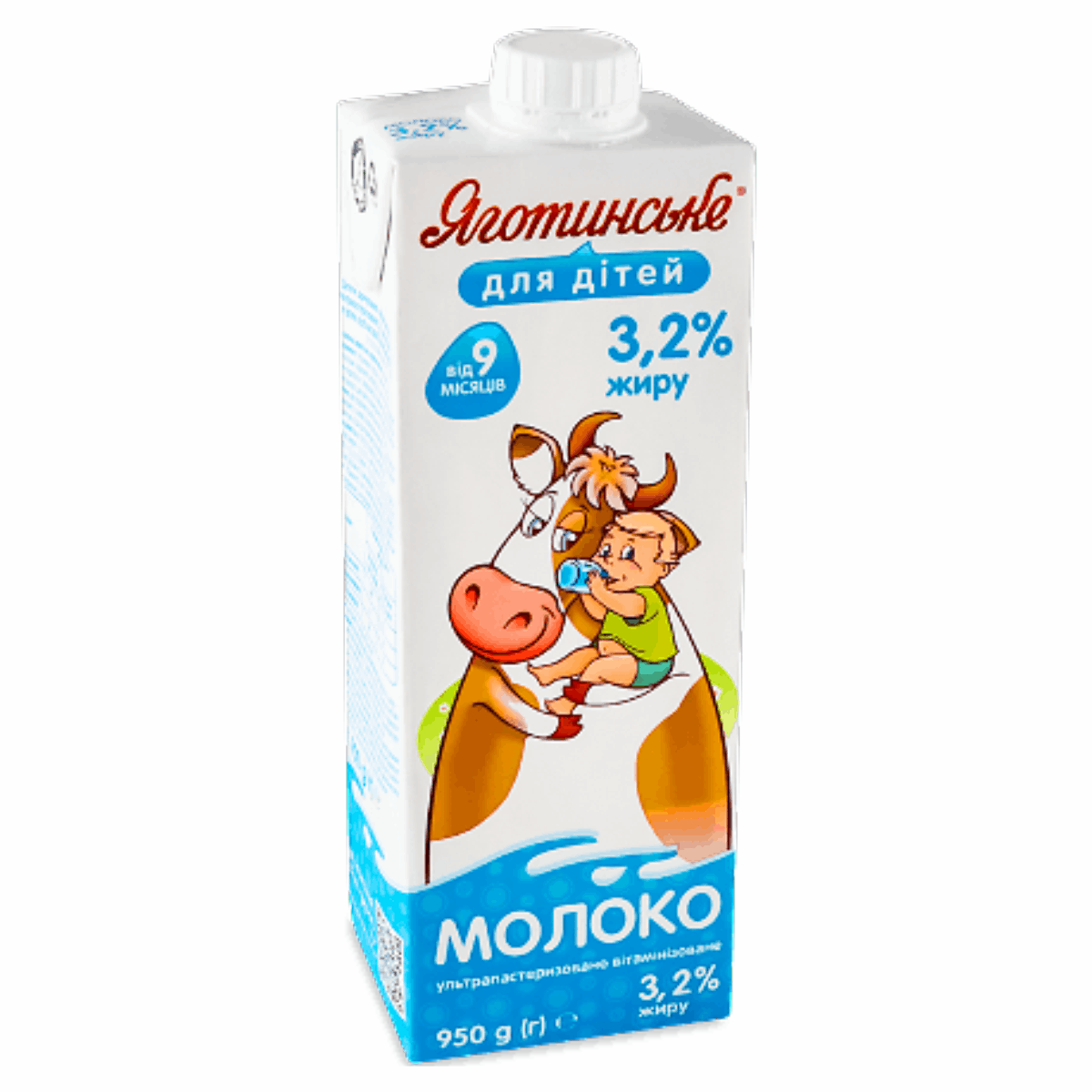 Молоко Яготинське д/дітей 3,2 % 950г т/п