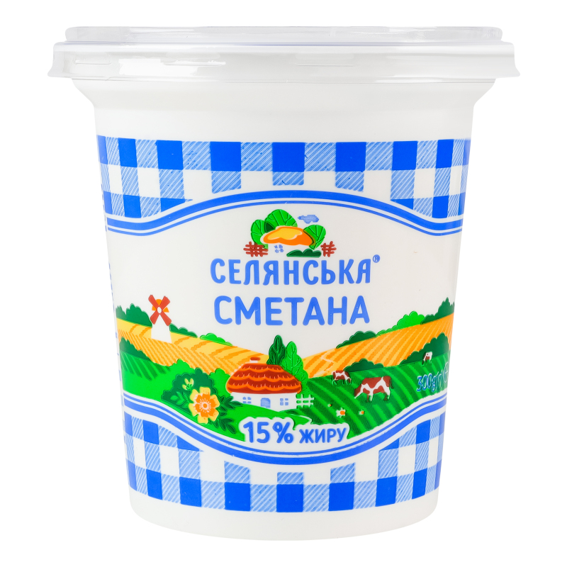 Сметана Селянська 15% 300г