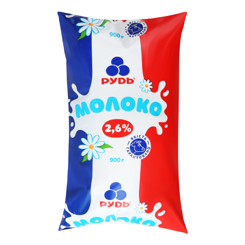 Молоко Рудь 2,6% 900мл