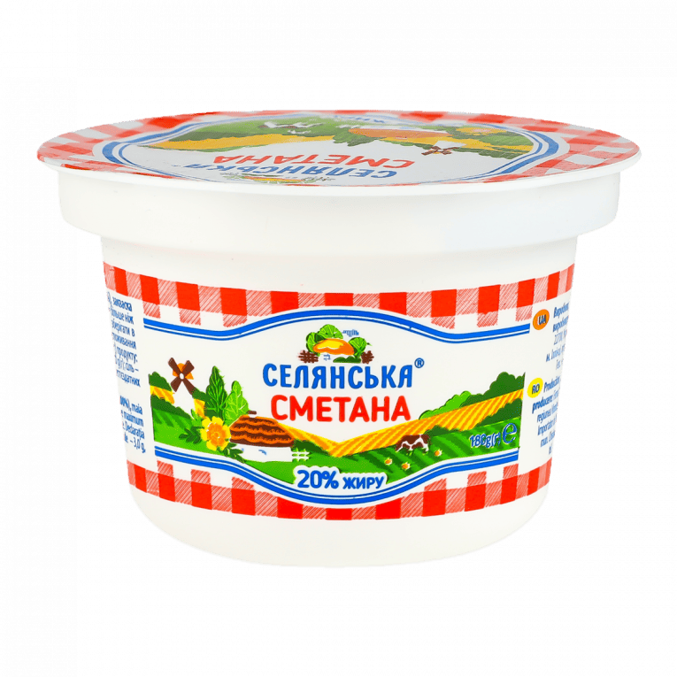 Сметана Селянська 20% 180г