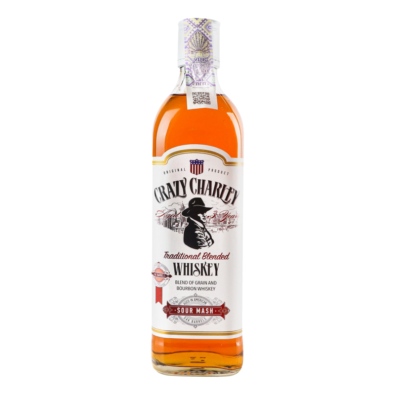 Віскі Crazy Charley 0,5л Бленд 40% біл