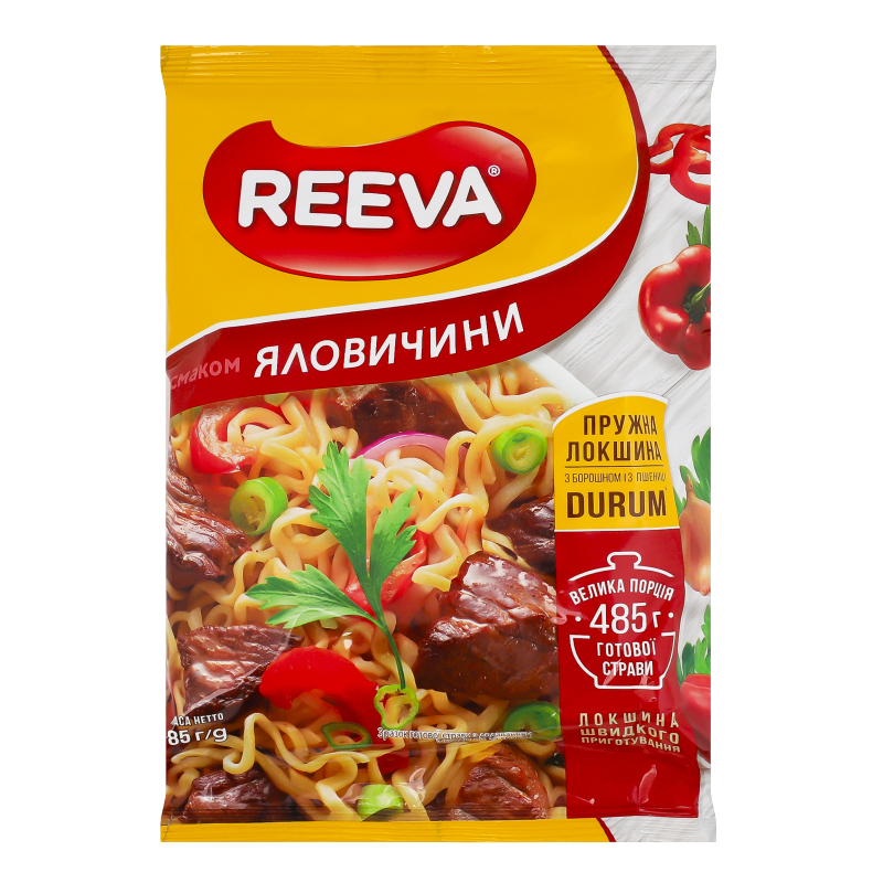 Швид харч Reeva 85г Вермішель Яловичина