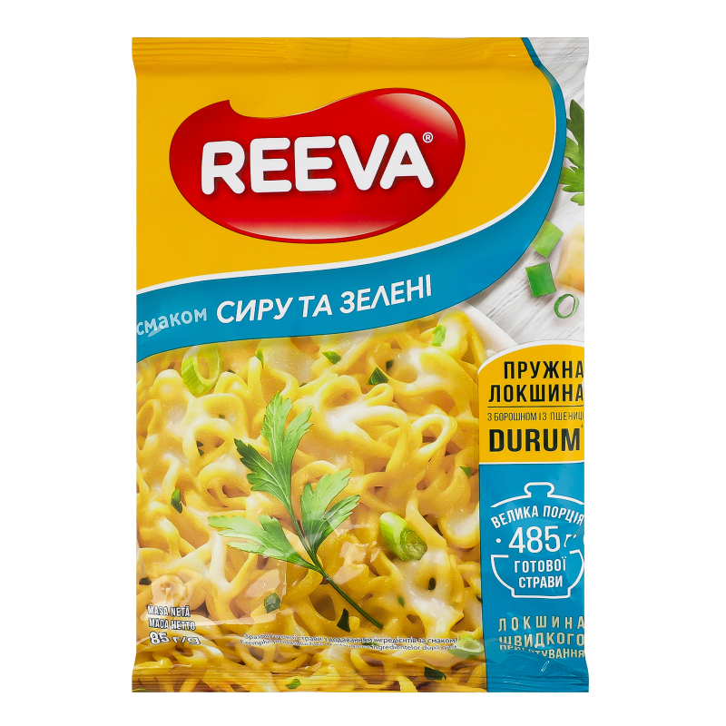 Швид харч Reeva 85г Вермішель Сир Зелень