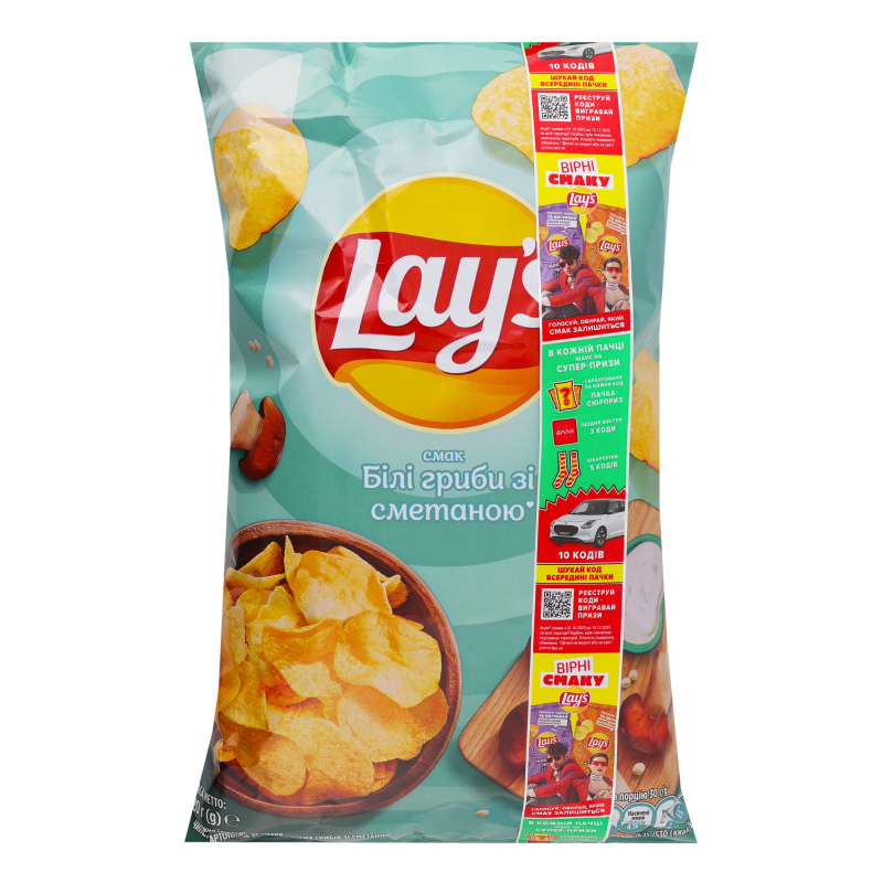 Чипси Lay's 120г Білі гриби та сметана