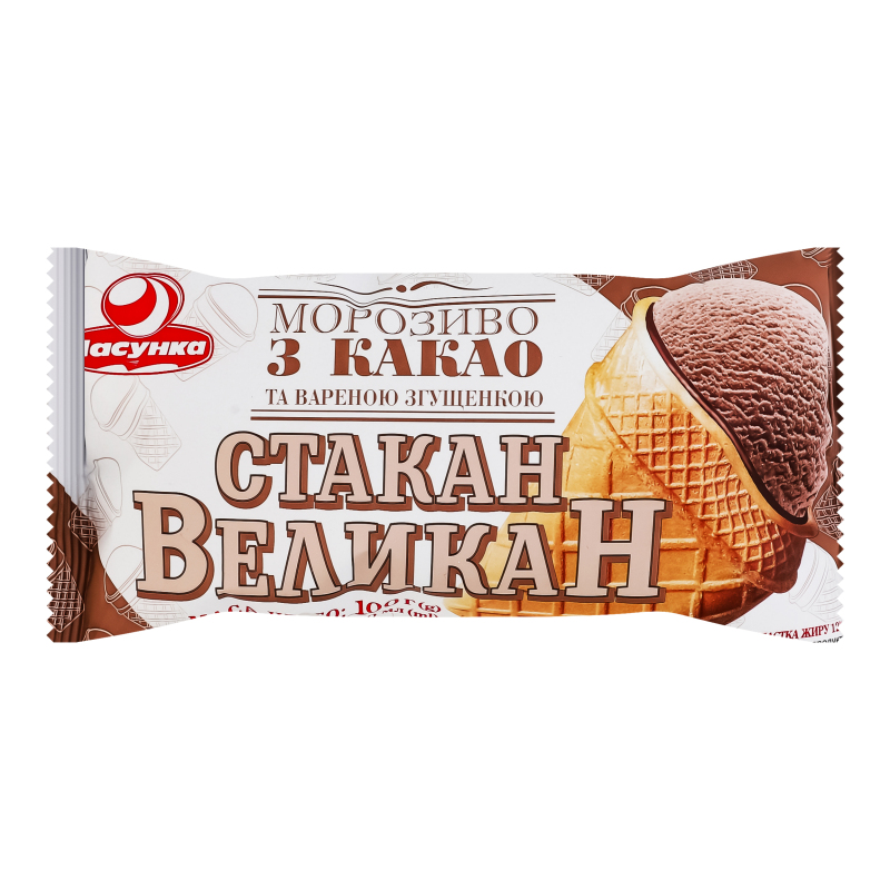 Морозиво Ласунка 100г Стак Великан Какао