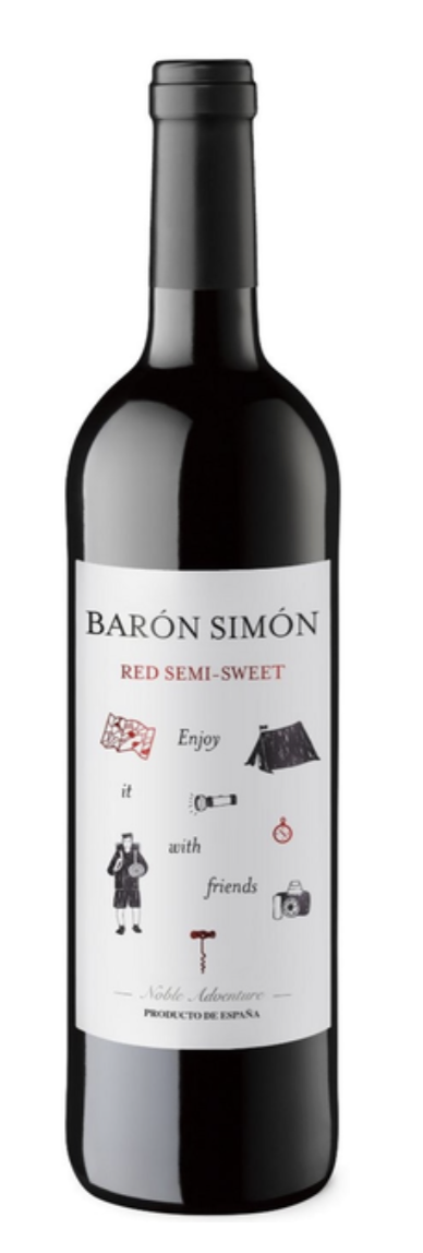 Вино Baron Simon 0,75л чер н/сол 10,5%