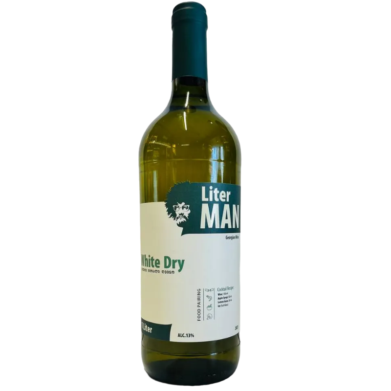 Вино Liter MAN 1л Біл сух 13%