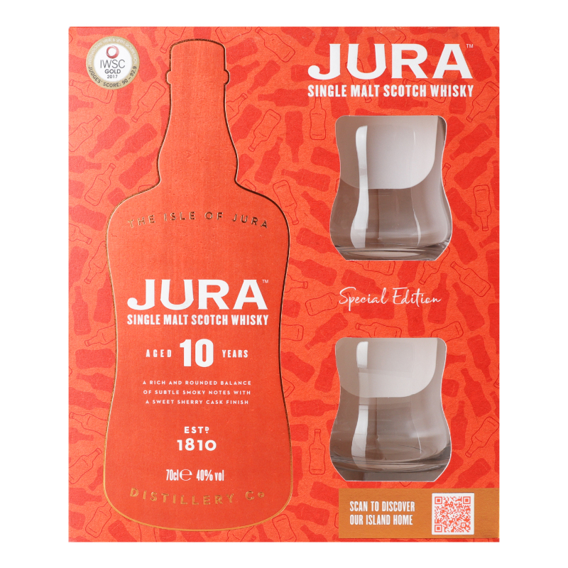 Віскі Isle of Jura 0,7л Набір бокали 40%